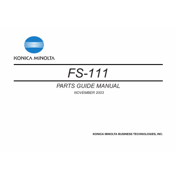 Konica-Minolta Options FS-111 Parts Manual