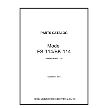 Konica-Minolta Options FS-114 BK-114 Parts Manual