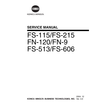 Konica-Minolta Options FS-115 FS-215 FN-120 FN-9 FS-513 FS-606 Service Manual
