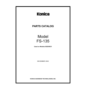 Konica-Minolta Options FS-135 Parts Manual