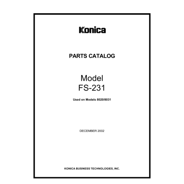 Konica-Minolta Options FS-231 Parts Manual