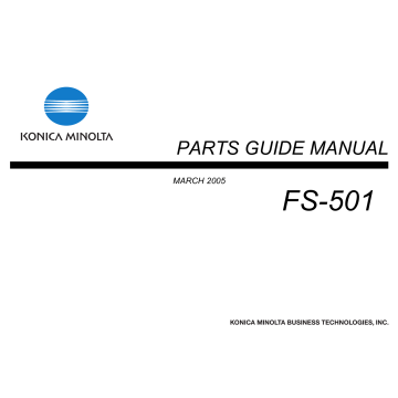 Konica-Minolta Options FS-501 Parts Manual