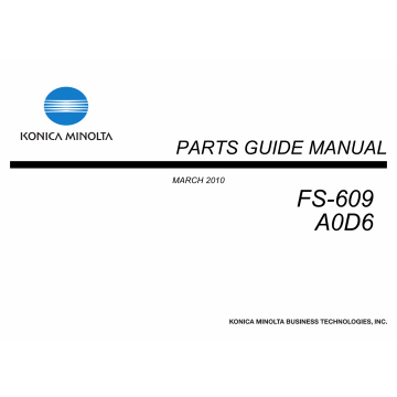 Konica-Minolta Options FS-609 A0D6 Parts Manual