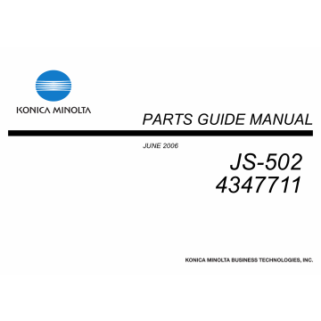 Konica-Minolta Options JS-502 4347711 Parts Manual