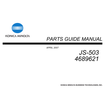 Konica-Minolta Options JS-503 4689621 Parts Manual