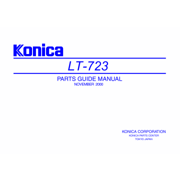 Konica-Minolta Options LT-723 Parts Manual