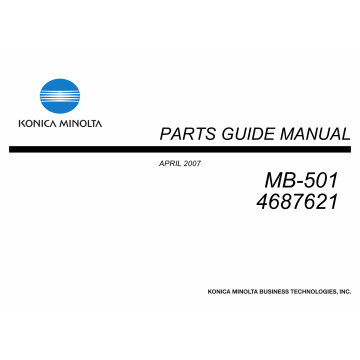 Konica-Minolta Options MB-501 4687621 Parts Manual