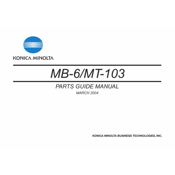 Konica-Minolta Options MB-6 MT-103 Parts Manual
