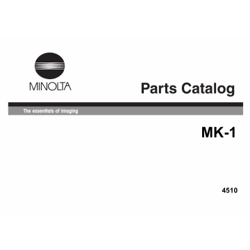 Konica-Minolta Options MK-1 4510 Parts Manual