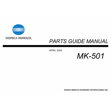 Konica-Minolta Options MK-501 Parts Manual