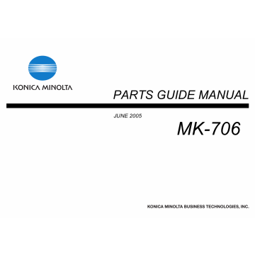 Konica-Minolta Options MK-706 Parts Manual