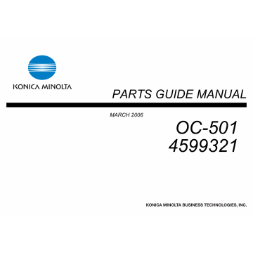 Konica-Minolta Options OC-501 4599321 Parts Manual