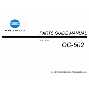 Konica-Minolta Options OC-502 Parts Manual