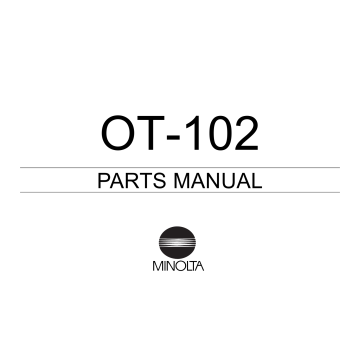 Konica-Minolta Options OT-102 Parts Manual