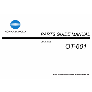 Konica-Minolta Options OT-601 Parts Manual