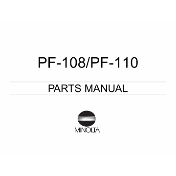 Konica-Minolta Options PF-108 110 Parts Manual