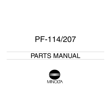 Konica-Minolta Options PF-114 207 Parts Manual