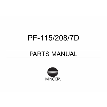 Konica-Minolta Options PF-115 208 7D Parts Manual