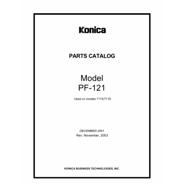 Konica-Minolta Options PF-121 Parts Manual
