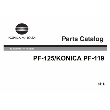 Konica-Minolta Options PF-125 4516 Parts Manual