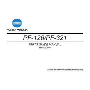 Konica-Minolta Options PF-126 321 Parts Manual
