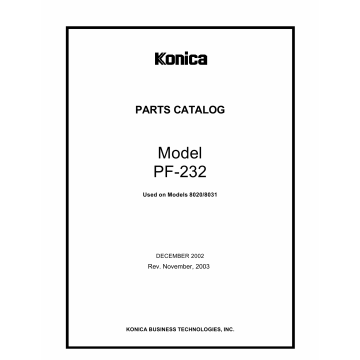 Konica-Minolta Options PF-232 Parts Manual