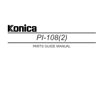 Konica-Minolta Options PI-108 Parts Manual