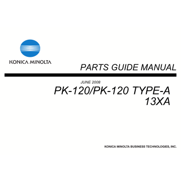 Konica-Minolta Options PK-120 120A 13XA Parts Manual