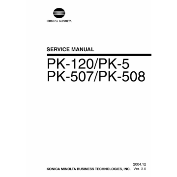 Konica-Minolta Options PK-120 PK-5 PK-507 PK-508 Service Manual