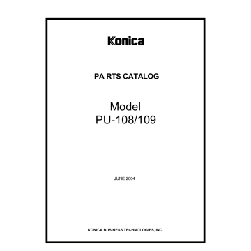 Konica-Minolta Options PU-108 109 Parts Manual