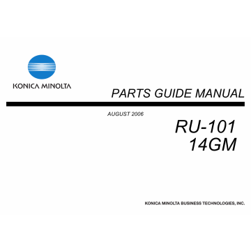 Konica-Minolta Options RU-101 14GM Parts Manual