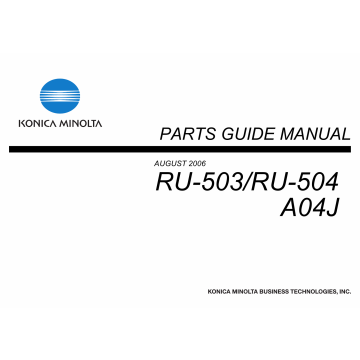 Konica-Minolta Options RU-503 RU-504 A04J Parts Manual