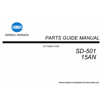 Konica-Minolta Options SD-501 15AN Parts Manual