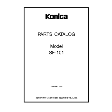 Konica-Minolta Options SF-101 Parts Manual