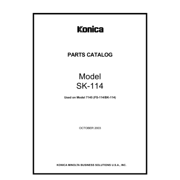 Konica-Minolta Options SK-114 4511 Parts Manual
