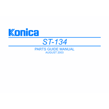 Konica-Minolta Options ST-134 Parts Manual