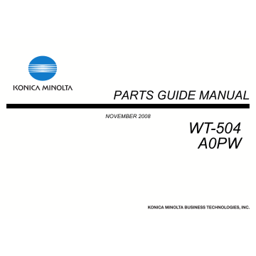 Konica-Minolta Options WT-504 A0PW Parts Manual