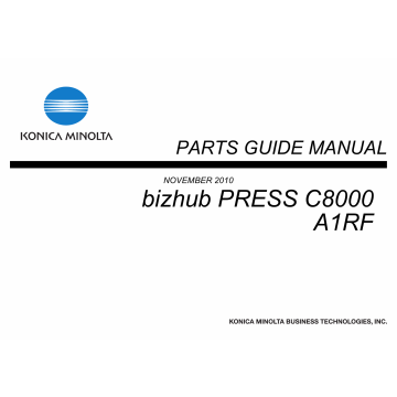 Konica-Minolta bizhub-PRESS C8000 Parts Manual