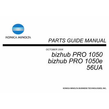 Konica-Minolta bizhub-PRO 1050 1050e Parts Manual