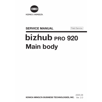 Konica-Minolta bizhub-PRO 920 FIELD-SERVICE Service Manual