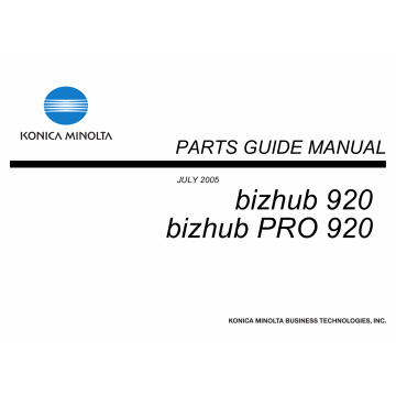Konica-Minolta bizhub-PRO 920 Parts Manual