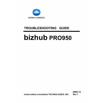 Konica-Minolta bizhub-PRO 950 TROUBLESHOOTING Service Manual