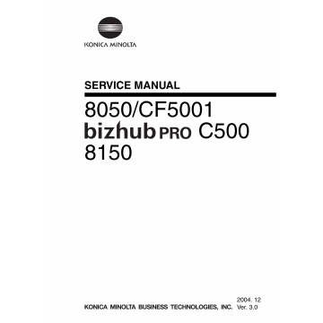 Konica-Minolta bizhub-PRO C500 8050 8150 CF5001 Service Manual