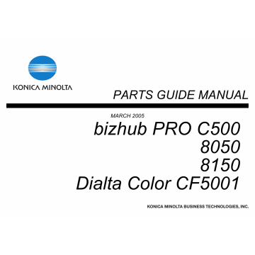 Konica-Minolta bizhub-PRO C500 8050 8150 Parts Manual