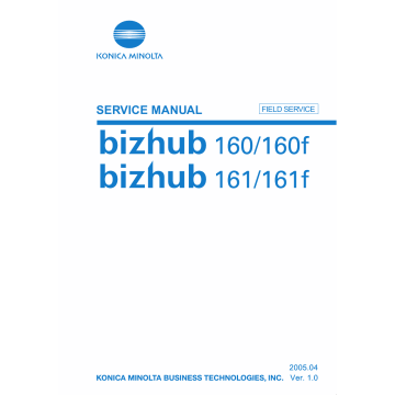 Konica-Minolta bizhub 160 160f 161 161f FIELD-SERVICE Service Manual