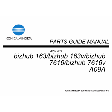 Konica-Minolta bizhub 163 163v 7616 7616v Parts Manual