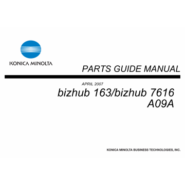 Konica-Minolta bizhub 163 7616 Parts Manual