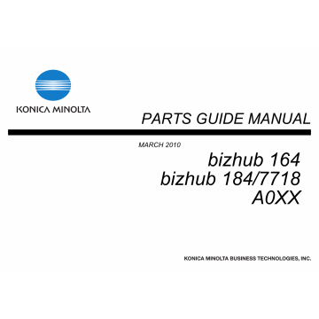 Konica-Minolta bizhub 164 184 7718 Parts Manual