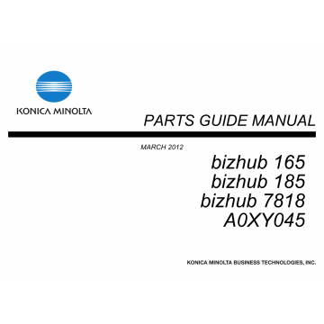 Konica-Minolta bizhub 165 185 7818 Parts Manual
