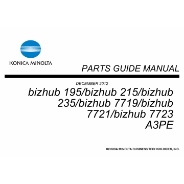 Konica-Minolta bizhub 195 215 235 7719 7721 7723 Parts Manual